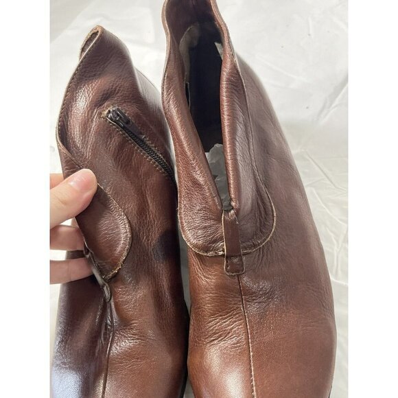 Wonders brown fold down bootie side zip Spain Genuine Leather size 10 - Picture 11 of 14